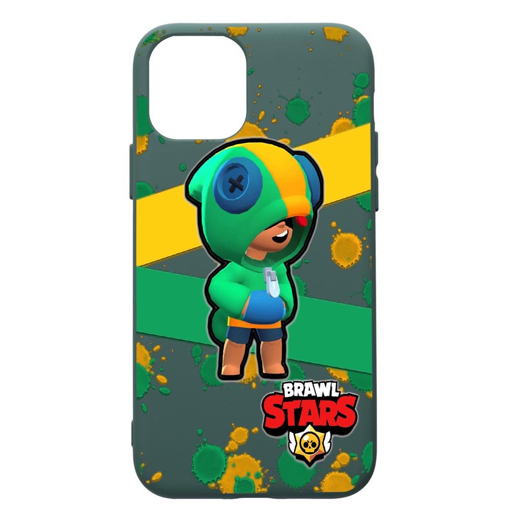Husa Premium Silicon Compatibila Cu Apple iPhone 11, Brawl Stars Leon, cu interiorul din material textil, protectie camera, Forest Green, PFG647