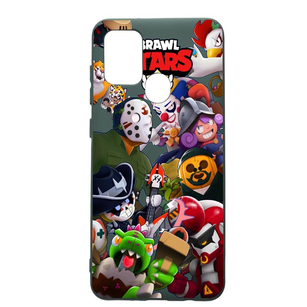 Husa Premium Silicon Compatibila Cu Samsung Galaxy A21S, Brawl Stars, cu interiorul din material textil, protectie camera, Forest Green, PFG646