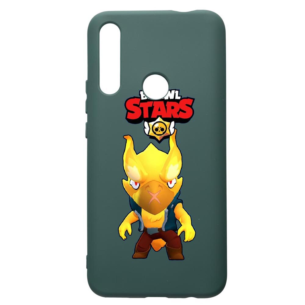 Husa Premium Silicon Compatibila Cu Huawei P Smart Z, Brawl Stars Phoenix Crow, cu interiorul din material textil, protectie camera, Forest Green, PFG645