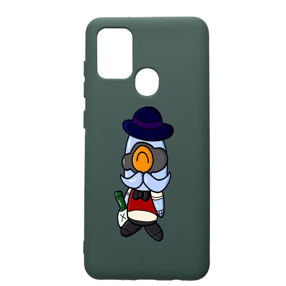 Husa Premium Silicon Compatibila Cu Samsung Galaxy A21S, Brawl Stars, cu interiorul din material textil, protectie camera, Forest Green, PFG649