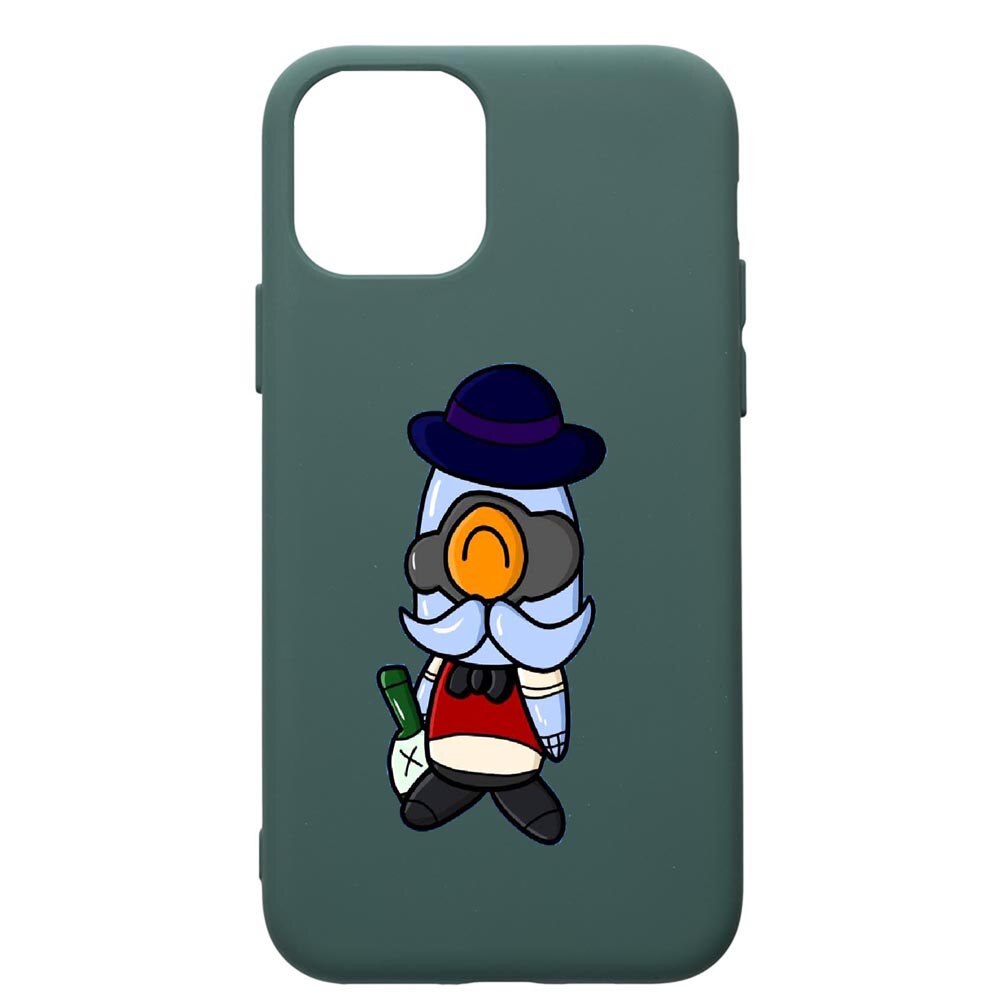 Husa Premium Silicon Compatibila Cu Apple iPhone 11, Brawl Stars, cu interiorul din material textil, protectie camera, Forest Green, PFG649