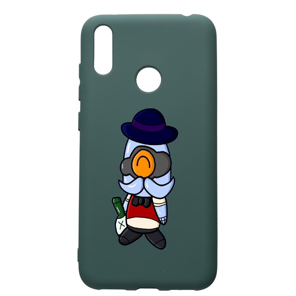 Husa Premium Silicon Compatibila Cu Huawei Y7 2019, Brawl Stars, cu interiorul din material textil, protectie camera, Forest Green, PFG649
