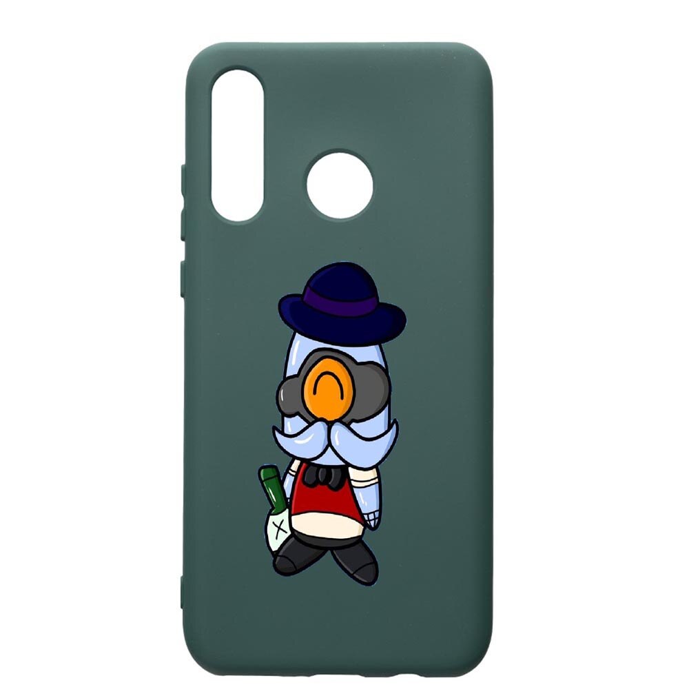 Husa Premium Silicon Compatibila Cu Huawei P30 Lite, Brawl Stars, cu interiorul din material textil, protectie camera, Forest Green, PFG649