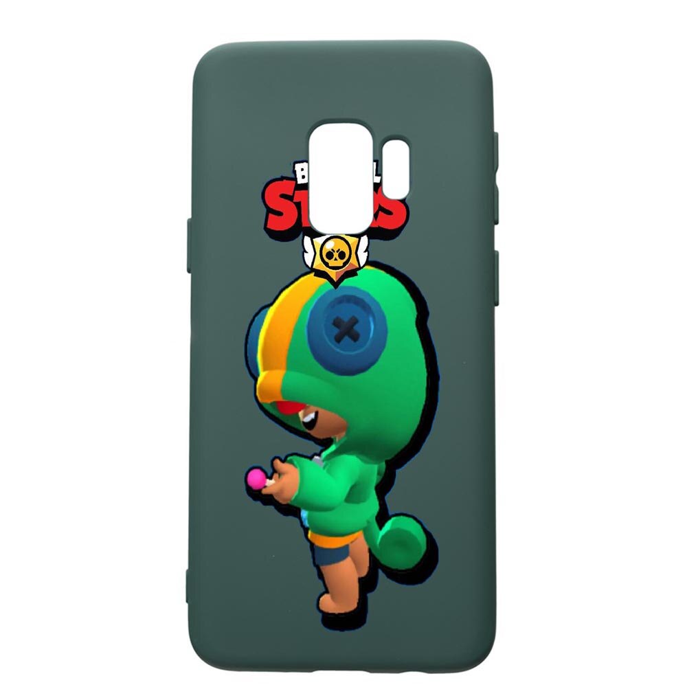 Husa Premium Silicon Compatibila Cu Samsung Galaxy S9, Brawl Stars Leon, cu interiorul din material textil, protectie camera, Forest Green, PFG648