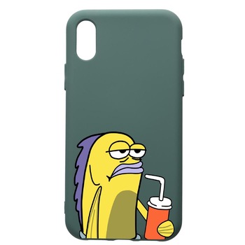 Husa Premium Silicon Compatibila Cu Apple iPhone XS / iPhone X, Meme, cu interiorul din material textil, protectie camera, Forest Green, PFG652 Husa Premium Silicon Compatibila Cu Apple iPhone XS / iPhone X, Meme, cu interiorul din material textil, protectie camera, Forest Green, PFG652