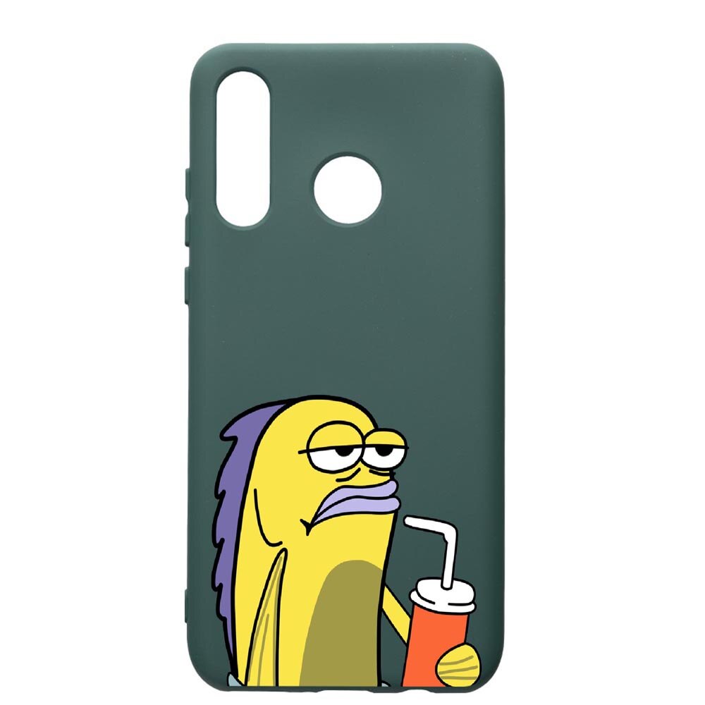 Husa Premium Silicon Compatibila Cu Huawei P30 Lite, Meme, cu interiorul din material textil, protectie camera, Forest Green, PFG652