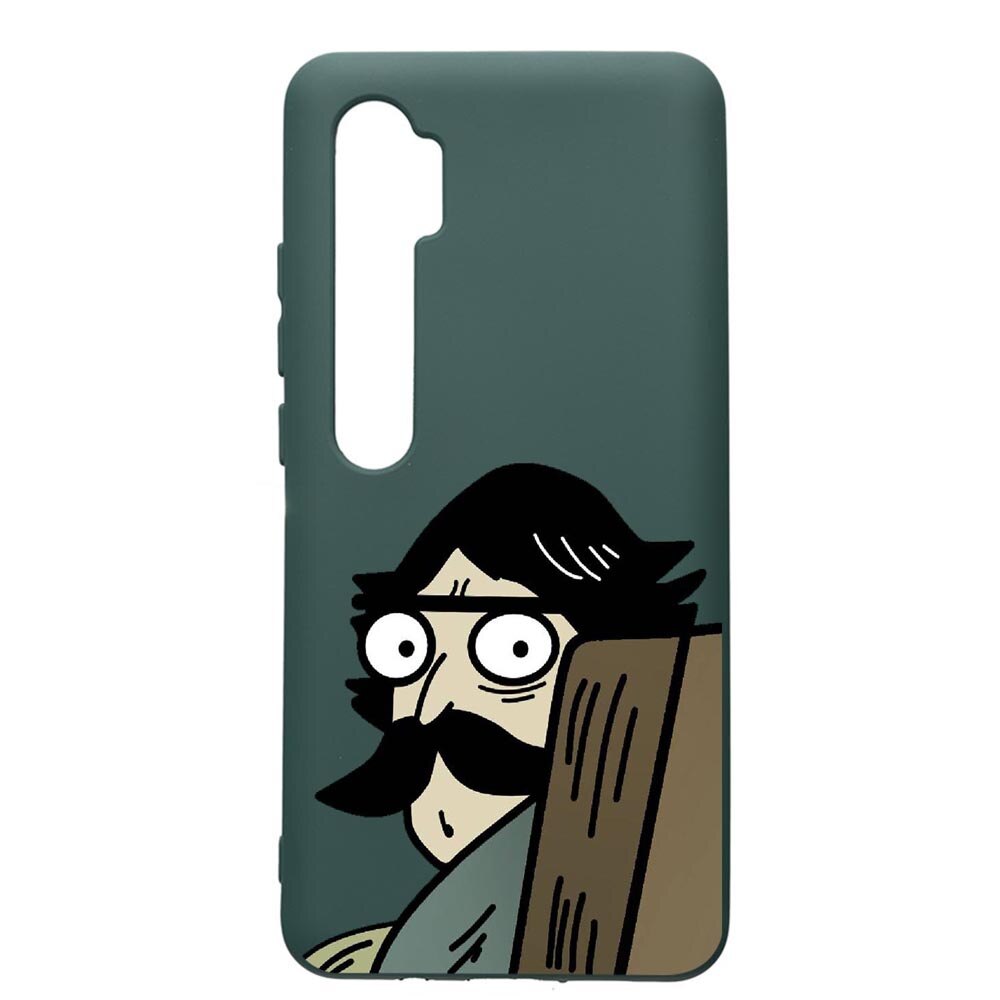 Husa Premium Silicon Compatibila Cu Xiaomi Mi Note 10, Meme, cu interiorul din material textil, protectie camera, Forest Green, PFG653