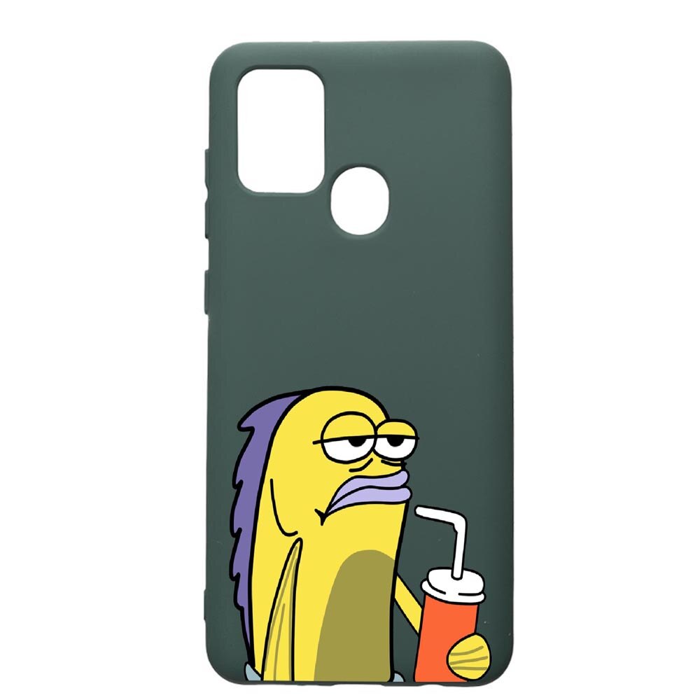 Husa Premium Silicon Compatibila Cu Samsung Galaxy A21S, Meme, cu interiorul din material textil, protectie camera, Forest Green, PFG652