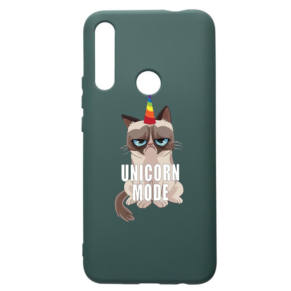 Husa Premium Silicon Compatibila Cu Huawei P Smart Z, Meme - Gumpy Unicorn Mode, cu interiorul din material textil, protectie camera, Forest Green, PFG654