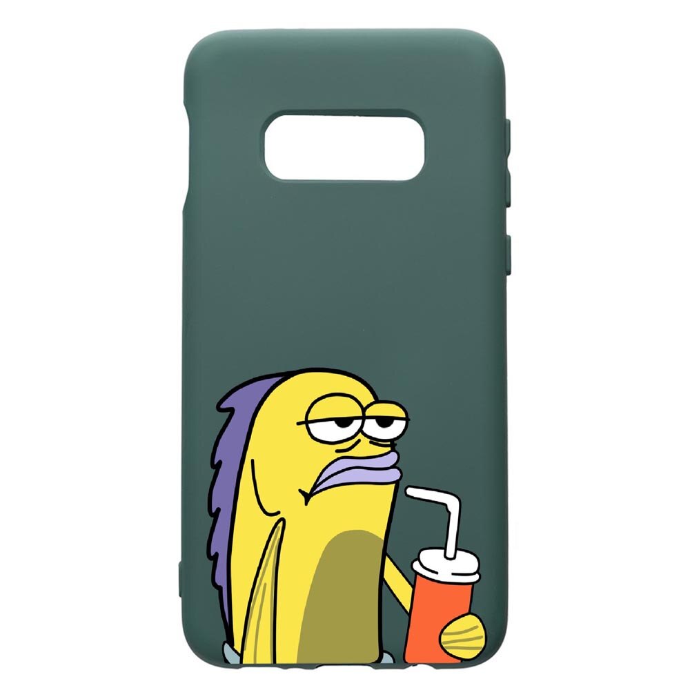 Husa Premium Silicon Compatibila Cu Samsung Galaxy S10e, Meme, cu interiorul din material textil, protectie camera, Forest Green, PFG652
