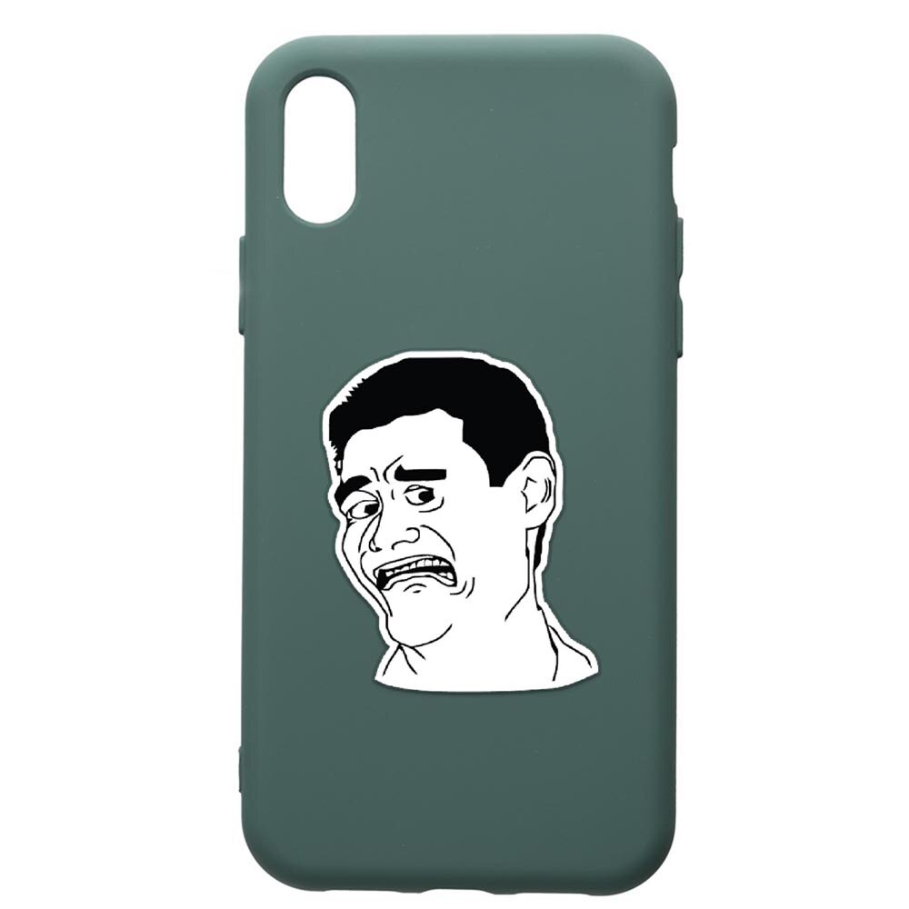 Husa Premium Silicon Compatibila Cu Apple iPhone XS Max, Meme - Harold, cu interiorul din material textil, protectie camera, Forest Green, PFG660