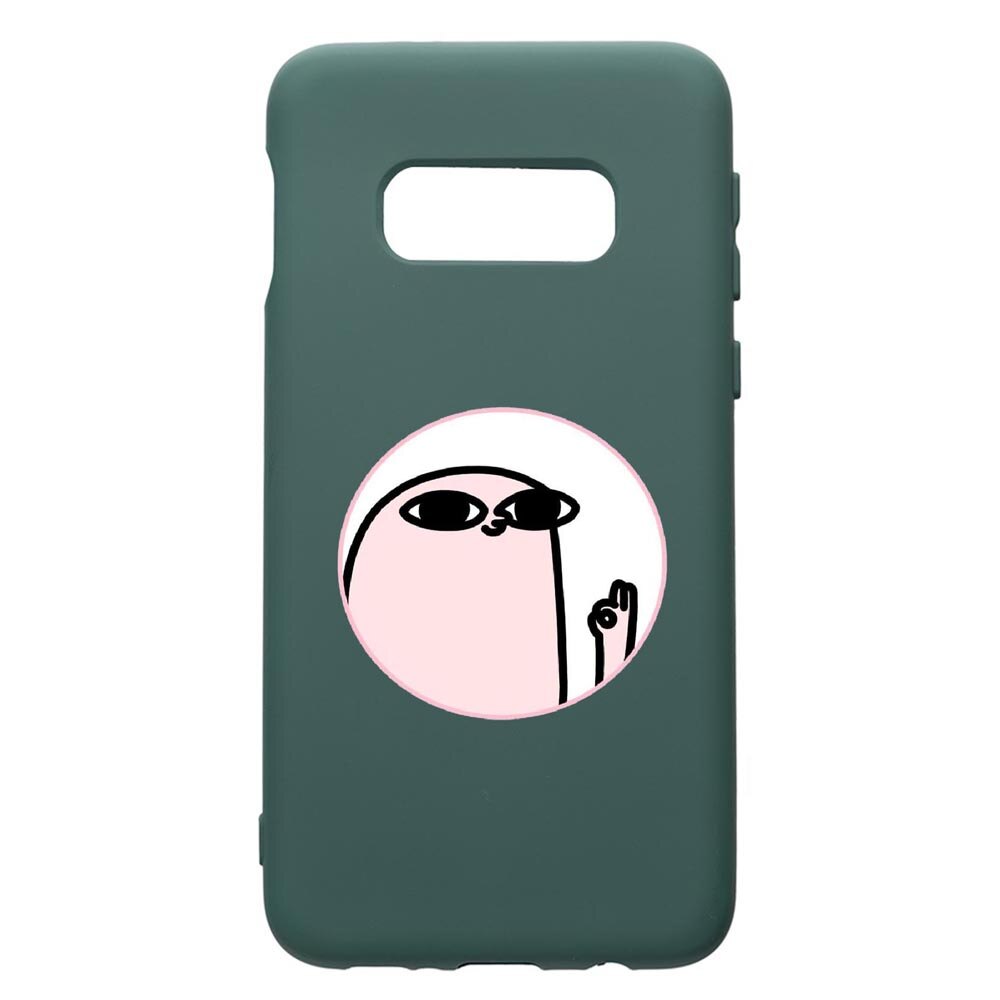 Husa Premium Silicon Compatibila Cu Samsung Galaxy S10e, Meme, cu interiorul din material textil, protectie camera, Forest Green, PFG658