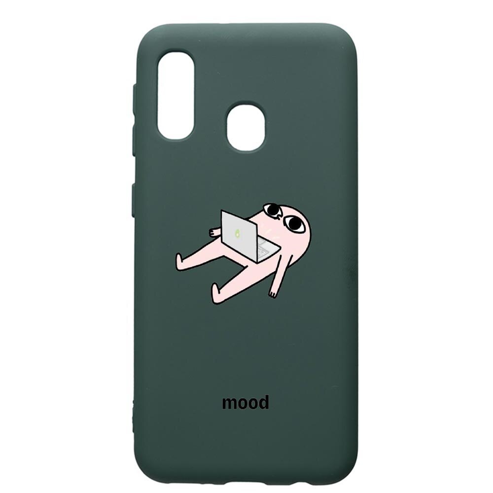 Husa Premium Silicon Compatibila Cu Samsung Galaxy A40, Meme, cu interiorul din material textil, protectie camera, Forest Green, PFG659