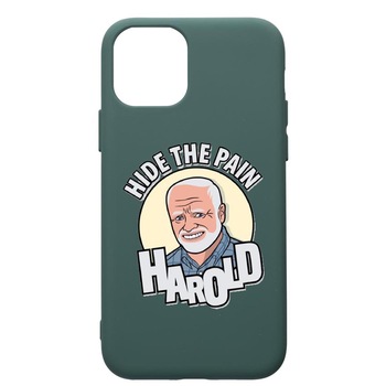 Husa Premium Silicon Compatibila Cu Apple iPhone 11 Pro, Meme - Harold, cu interiorul din material textil, protectie camera, Forest Green, PFG662 Husa Premium Silicon Compatibila Cu Apple iPhone 11 Pro, Meme - Harold, cu interiorul din material textil, protectie camera, Forest Green, PFG662