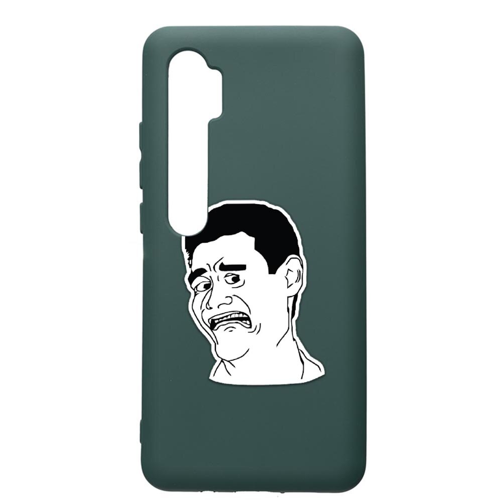 Husa Premium Silicon Compatibila Cu Xiaomi Mi Note 10, Meme - Harold, cu interiorul din material textil, protectie camera, Forest Green, PFG660