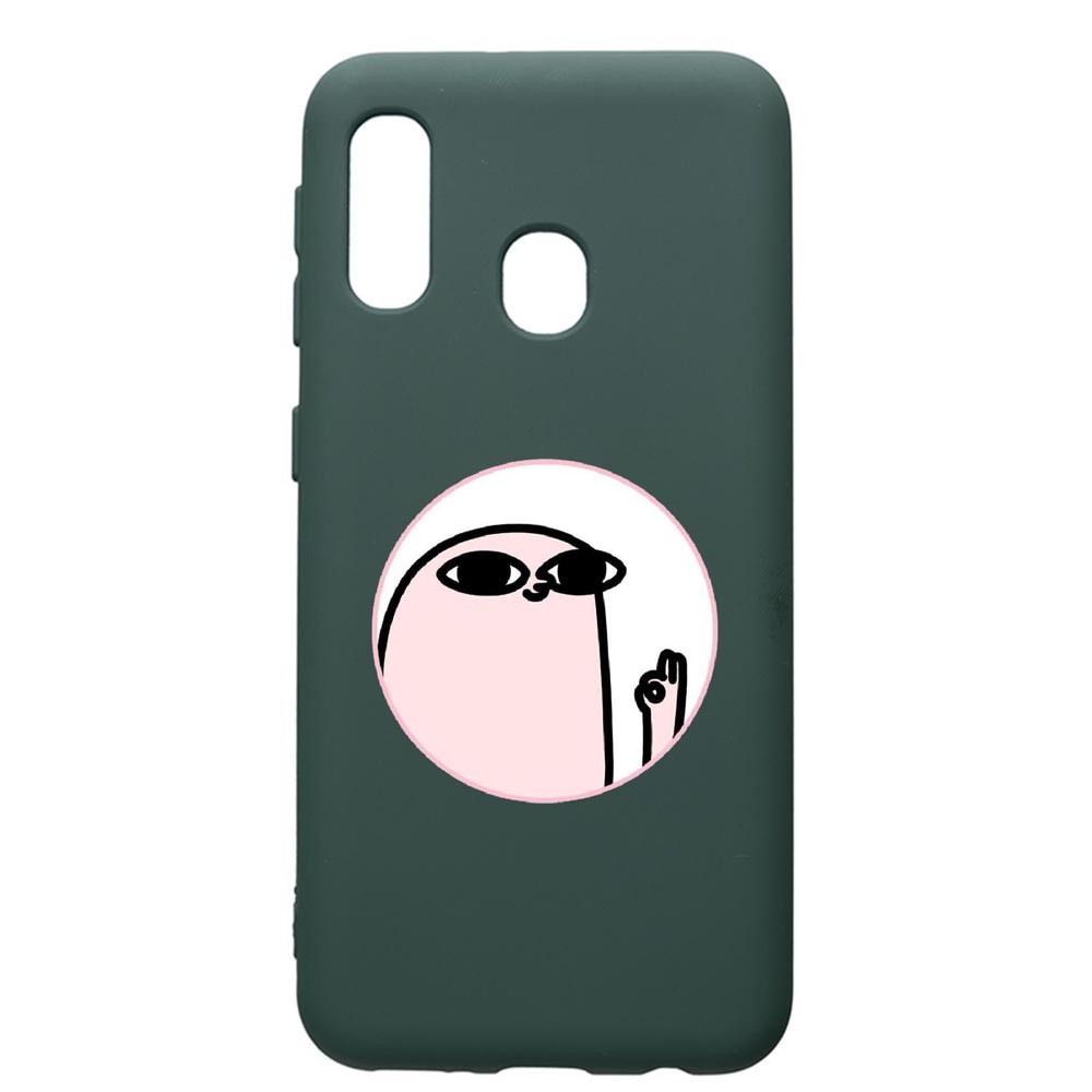 Husa Premium Silicon Compatibila Cu Samsung Galaxy A40, Meme, cu interiorul din material textil, protectie camera, Forest Green, PFG658