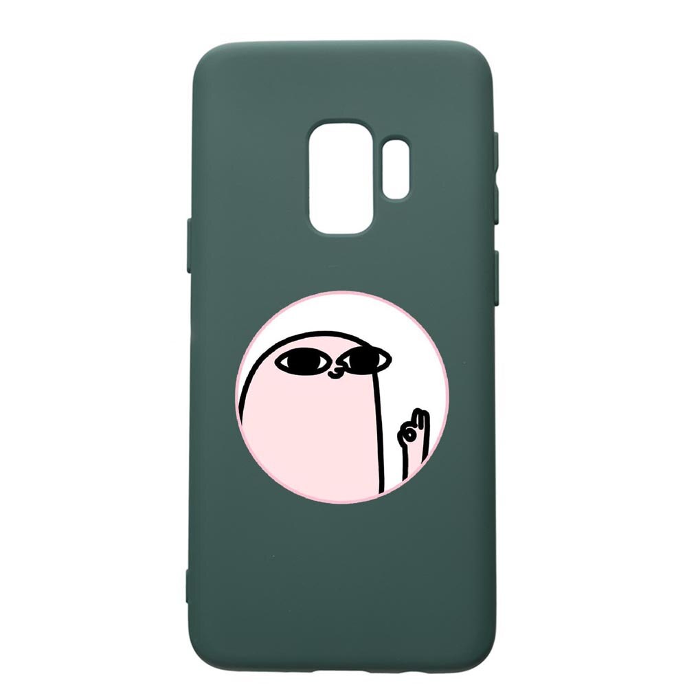 Husa Premium Silicon Compatibila Cu Samsung Galaxy S9, Meme, cu interiorul din material textil, protectie camera, Forest Green, PFG658