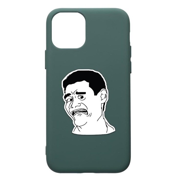 Husa Premium Silicon Compatibila Cu Apple iPhone 11, Meme - Harold, cu interiorul din material textil, protectie camera, Forest Green, PFG660