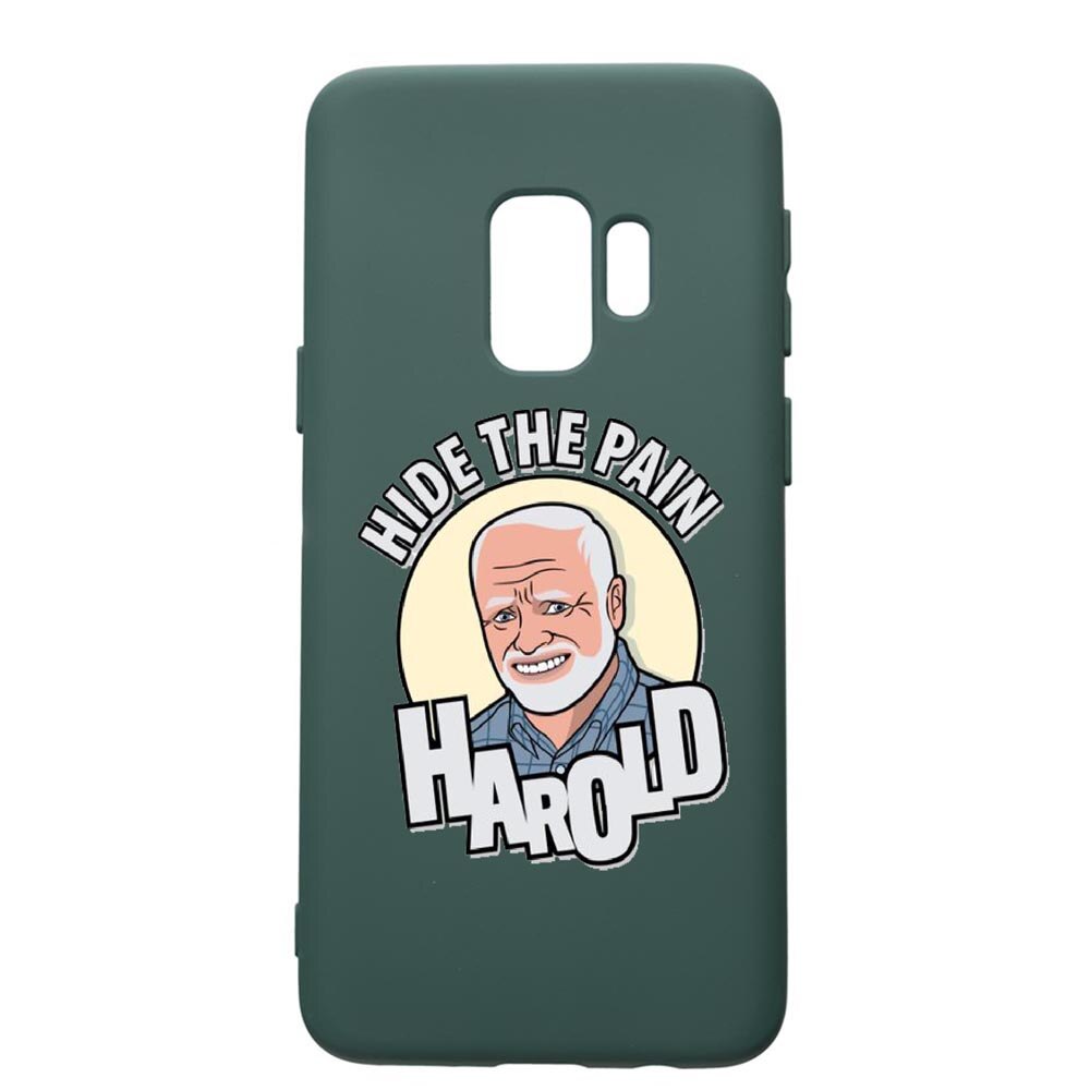Husa Premium Silicon Compatibila Cu Samsung Galaxy S9, Meme - Harold, cu interiorul din material textil, protectie camera, Forest Green, PFG662