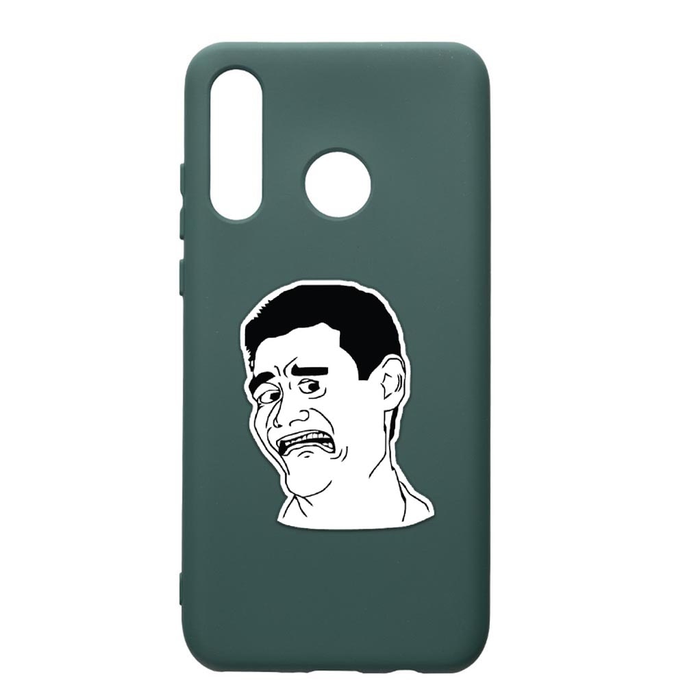 Husa Premium Silicon Compatibila Cu Huawei P30 Lite, Meme - Harold, cu interiorul din material textil, protectie camera, Forest Green, PFG660
