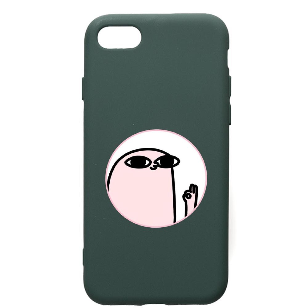 Husa Premium Silicon Compatibila Cu Apple iPhone SE 2 / iPhone 8 / iPhone 7, Meme, cu interiorul din material textil, protectie camera, Forest Green, PFG658