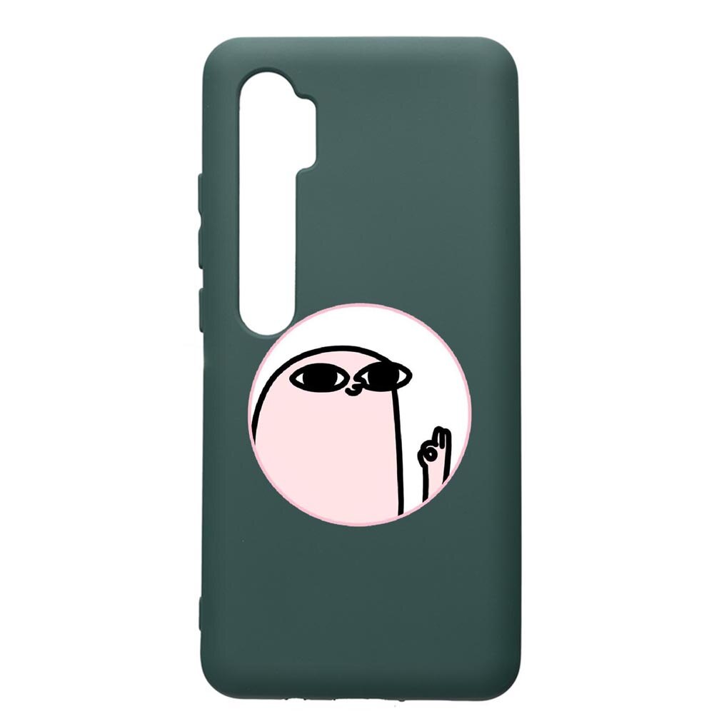 Husa Premium Silicon Compatibila Cu Xiaomi Mi Note 10, Meme, cu interiorul din material textil, protectie camera, Forest Green, PFG658