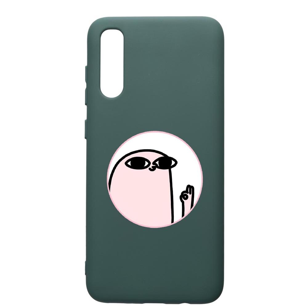 Husa Premium Silicon Compatibila Cu Samsung Galaxy A70, Meme, cu interiorul din material textil, protectie camera, Forest Green, PFG658