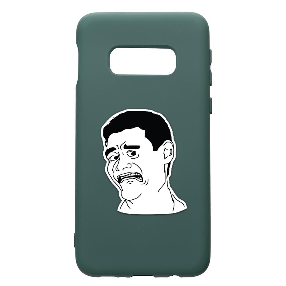 Husa Premium Silicon Compatibila Cu Samsung Galaxy S10e, Meme - Harold, cu interiorul din material textil, protectie camera, Forest Green, PFG660