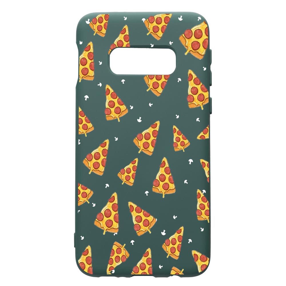 Husa Premium Silicon Compatibila Cu Samsung Galaxy S10e, Pizza, cu interiorul din material textil, protectie camera, Forest Green, PFG665