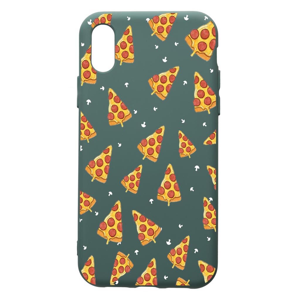 Husa Premium Silicon Compatibila Cu Samsung Galaxy A10, Pizza, cu interiorul din material textil, protectie camera, Forest Green, PFG665