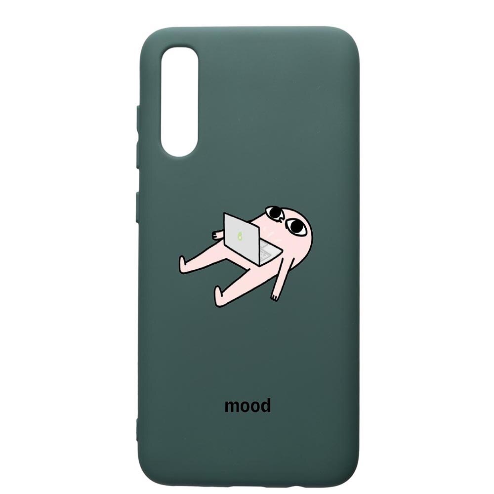 Husa Premium Silicon Compatibila Cu Samsung Galaxy A70, Meme, cu interiorul din material textil, protectie camera, Forest Green, PFG659