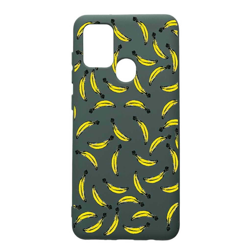 Husa Premium Silicon Compatibila Cu Samsung Galaxy A21S, Bananas, cu interiorul din material textil, protectie camera, Forest Green, PFG664
