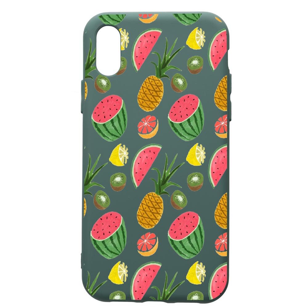 Husa Premium Silicon Compatibila Cu Samsung Galaxy A10, Ananas, cu interiorul din material textil, protectie camera, Forest Green, PFG666