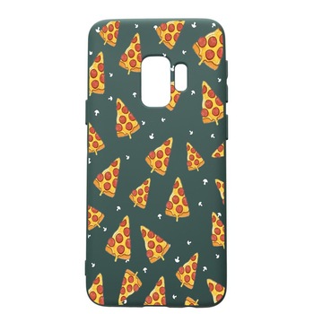 Husa Premium Silicon Compatibila Cu Samsung Galaxy S9, Pizza, cu interiorul din material textil, protectie camera, Forest Green, PFG665 Husa Premium Silicon Compatibila Cu Samsung Galaxy S9, Pizza, cu interiorul din material textil, protectie camera, Forest Green, PFG665