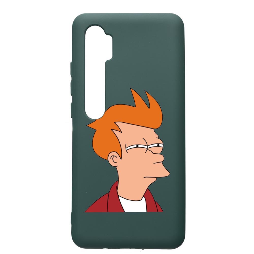 Husa Premium Silicon Compatibila Cu Xiaomi Mi Note 10, Meme, cu interiorul din material textil, protectie camera, Forest Green, PFG663