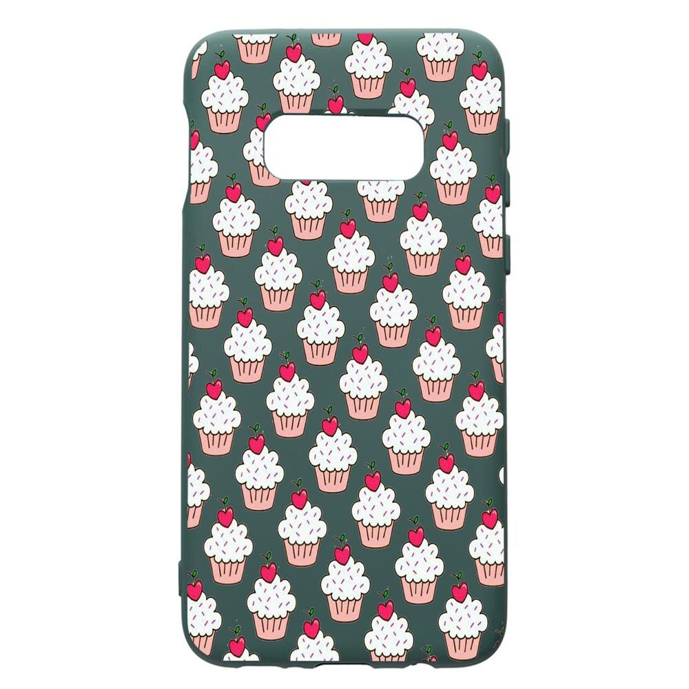 Husa Premium Silicon Compatibila Cu Samsung Galaxy S8, Muffins, cu interiorul din material textil, protectie camera, Forest Green, PFG668
