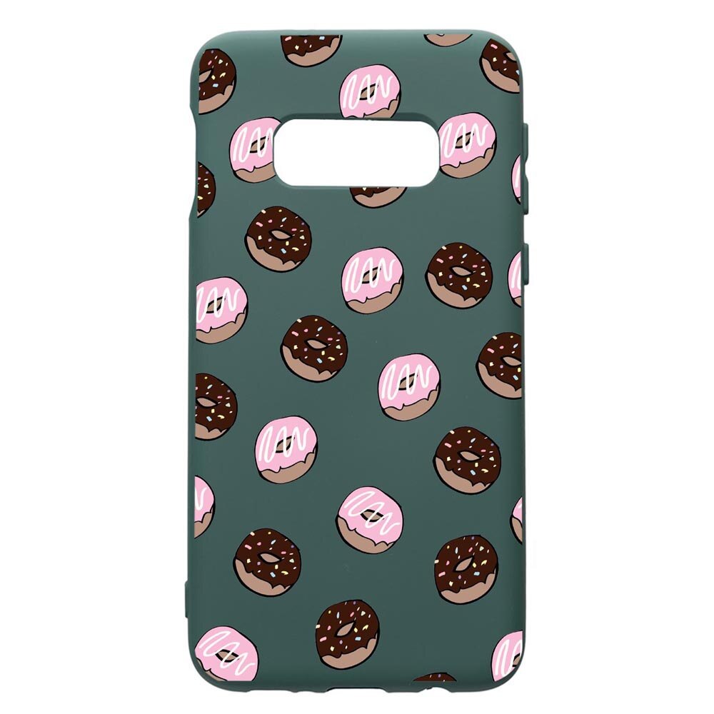 Husa Premium Silicon Compatibila Cu Samsung Galaxy S8, Donuts, cu interiorul din material textil, protectie camera, Forest Green, PFG667