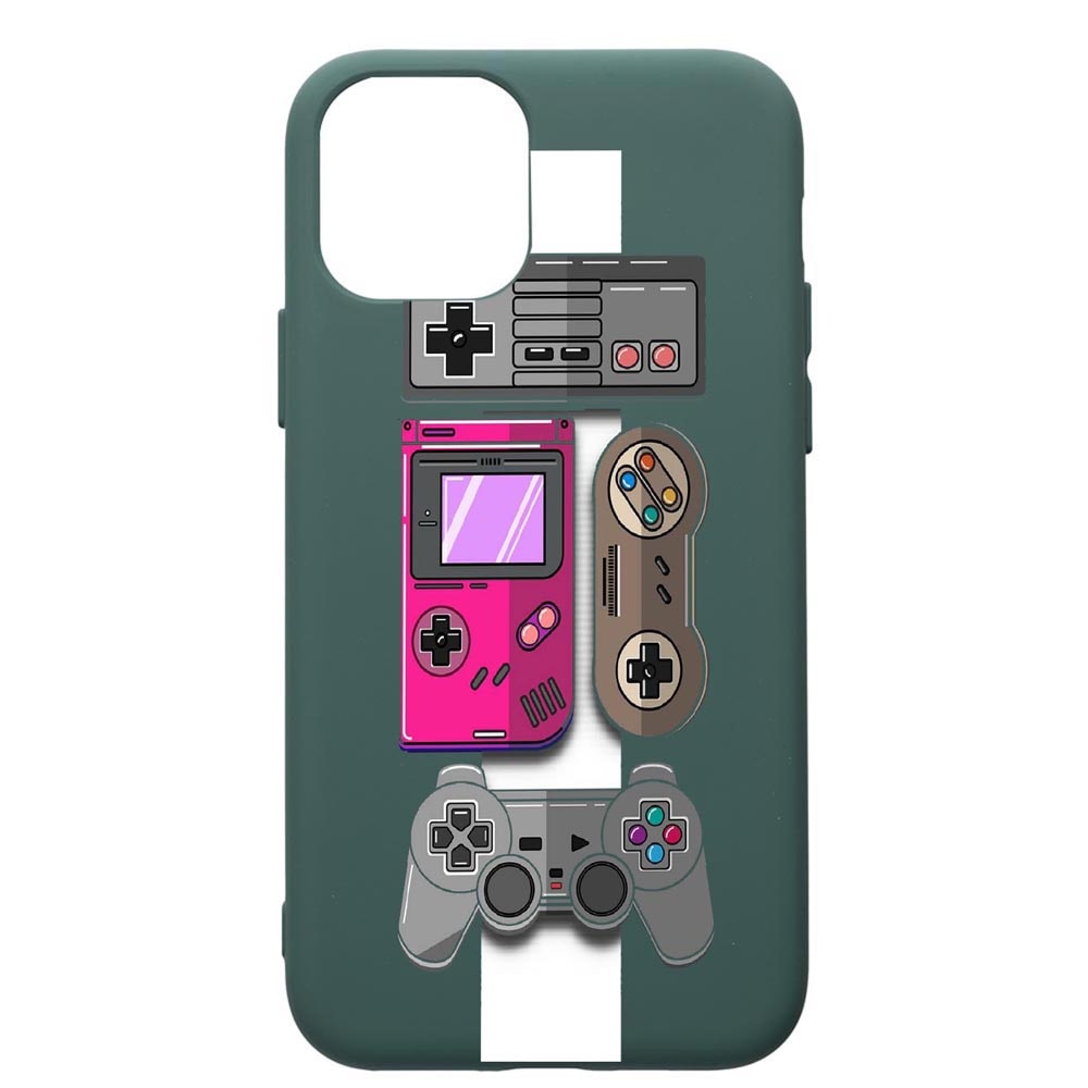 Husa Premium Silicon Compatibila Cu Apple iPhone 11 Pro Max, Gamer - Xbox - Nintendo, cu interiorul din material textil, protectie camera, Forest Green, PFG670