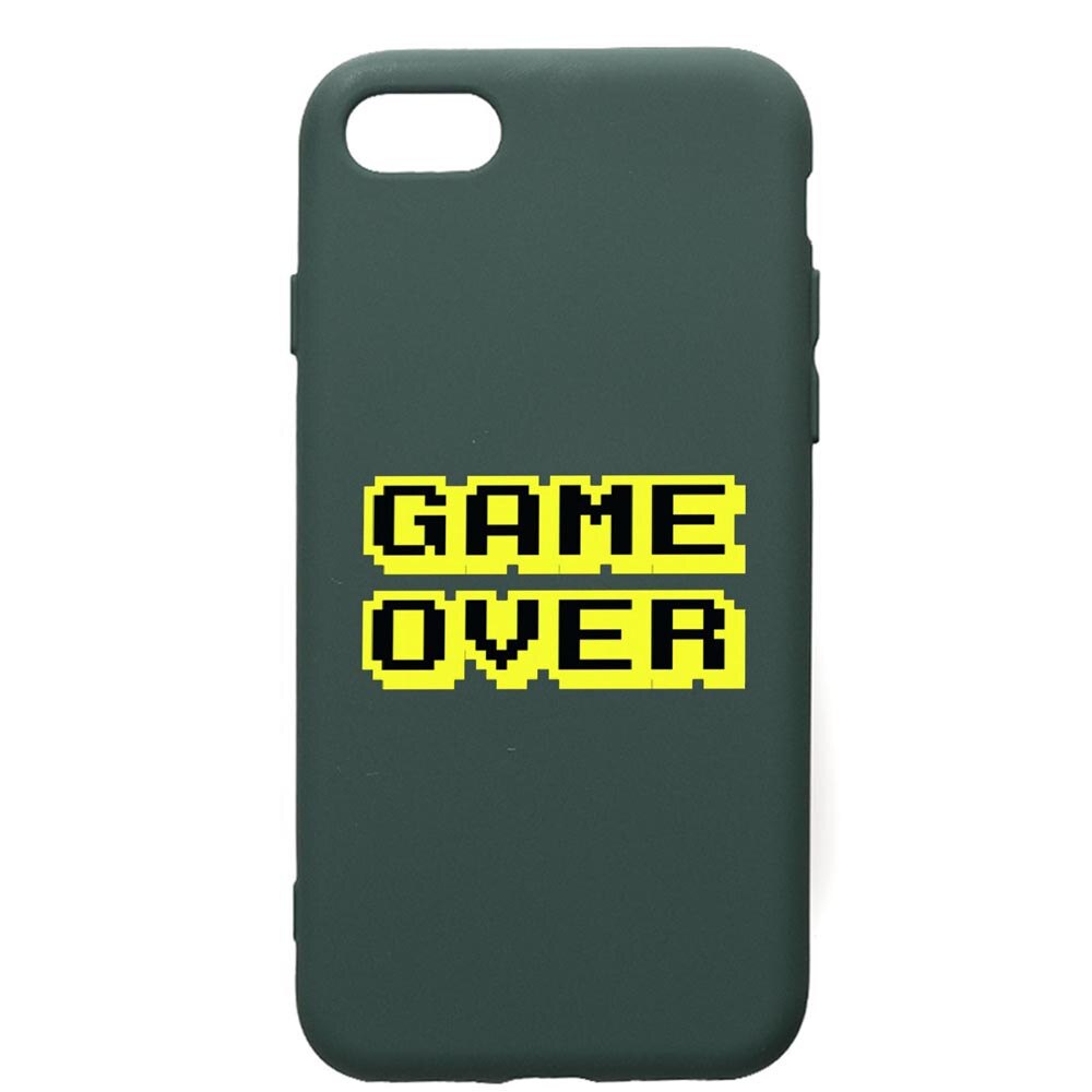 Husa Premium Silicon Compatibila Cu Apple iPhone SE 2 / iPhone 8 / iPhone 7, Game Over, cu interiorul din material textil, protectie camera, Forest Green, PFG671