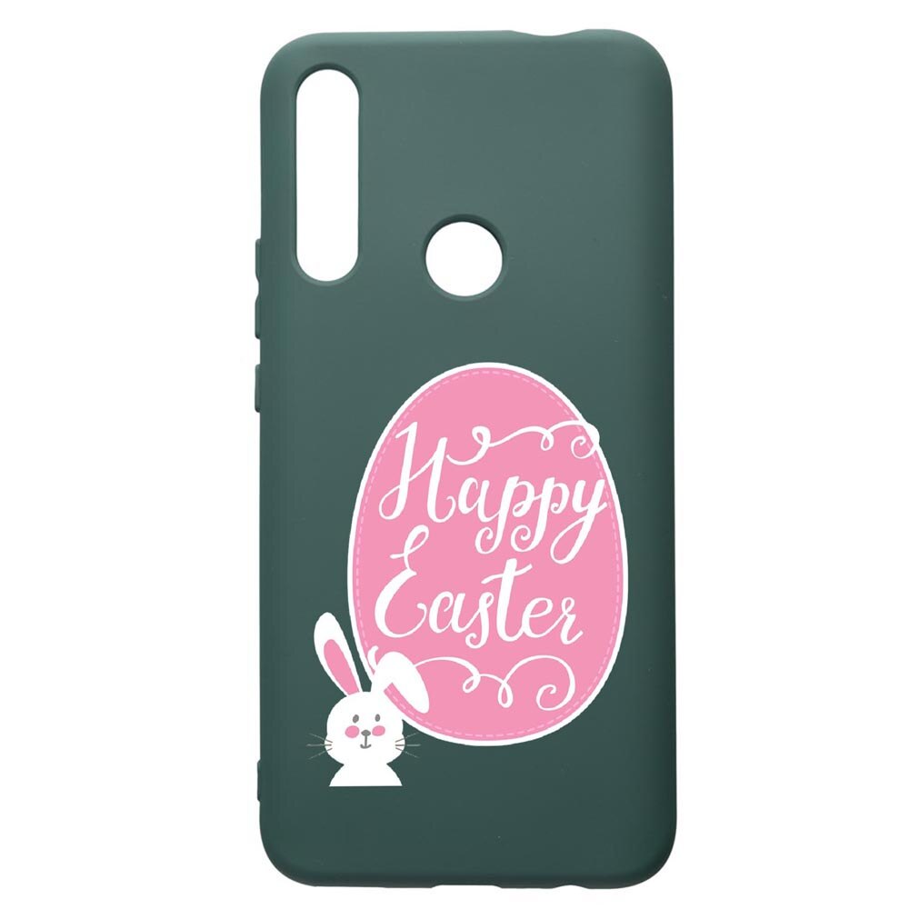 Husa Premium Silicon Compatibila Cu Huawei P Smart Z, Happy Easter, cu interiorul din material textil, protectie camera, Forest Green, PFG689