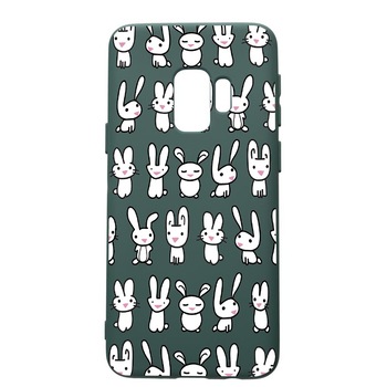 Husa Premium Silicon Compatibila Cu Samsung Galaxy S9, Rabbits, cu interiorul din material textil, protectie camera, Forest Green, PFG691 Husa Premium Silicon Compatibila Cu Samsung Galaxy S9, Rabbits, cu interiorul din material textil, protectie camera, Forest Green, PFG691