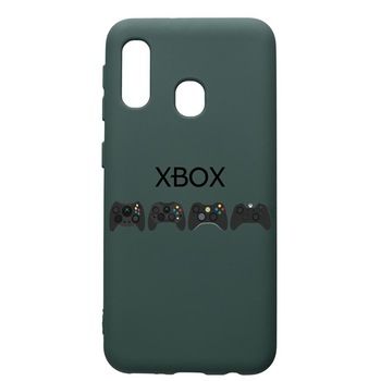 Husa Premium Silicon Compatibila Cu Samsung Galaxy A40, Gamer Xbox, cu interiorul din material textil, protectie camera, Forest Green, PFG674 Husa Premium Silicon Compatibila Cu Samsung Galaxy A40, Gamer Xbox, cu interiorul din material textil, protectie camera, Forest Green, PFG674