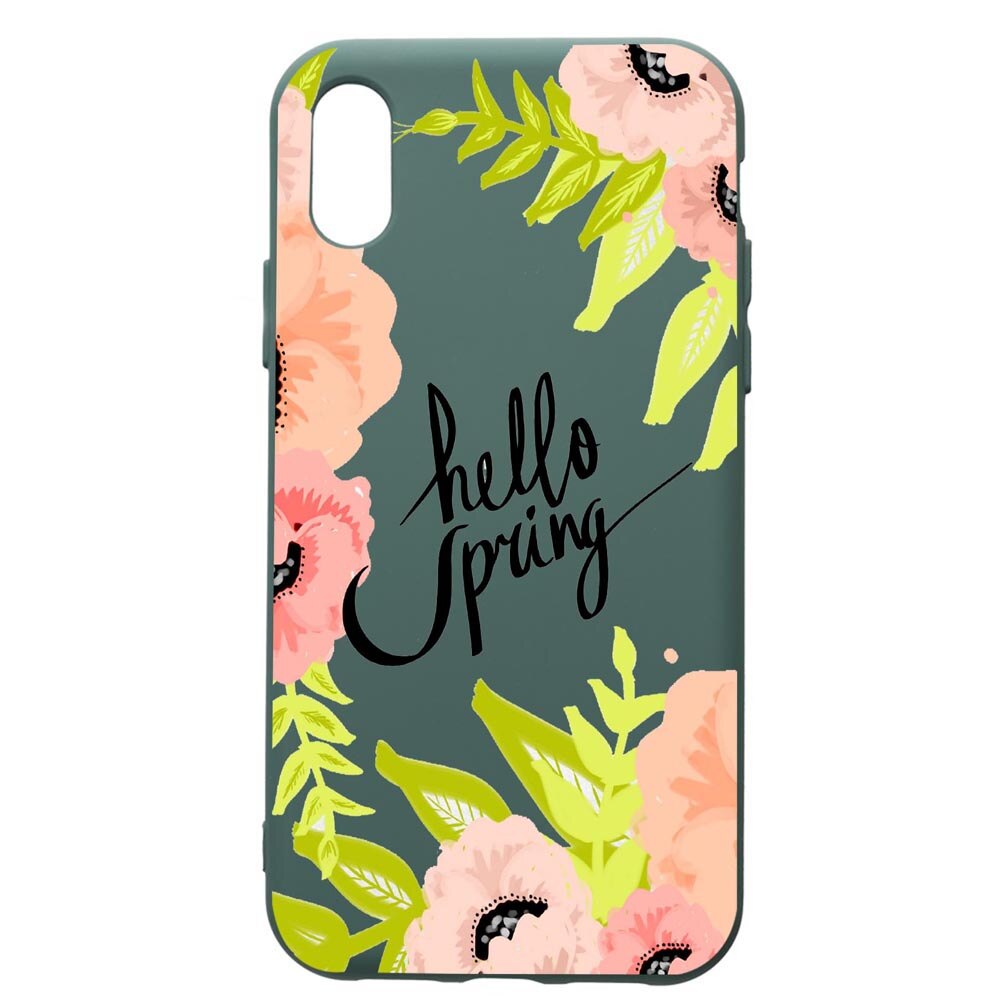 Husa Premium Silicon Compatibila Cu Huawei Y5 2019, Hello Spring, cu interiorul din material textil, protectie camera, Forest Green, PFG685