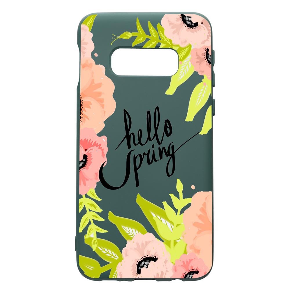 Husa Premium Silicon Compatibila Cu Samsung Galaxy S8, Hello Spring, cu interiorul din material textil, protectie camera, Forest Green, PFG685