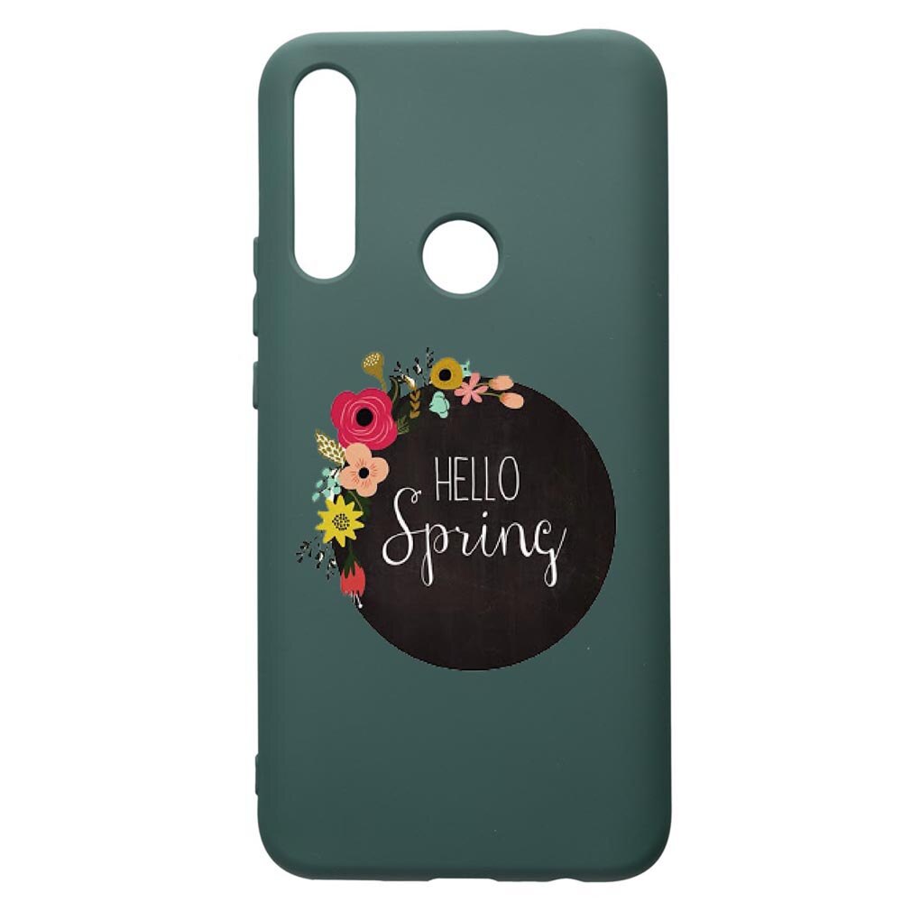 Husa Premium Silicon Compatibila Cu Huawei P Smart Z, Hello Spring, cu interiorul din material textil, protectie camera, Forest Green, PFG684