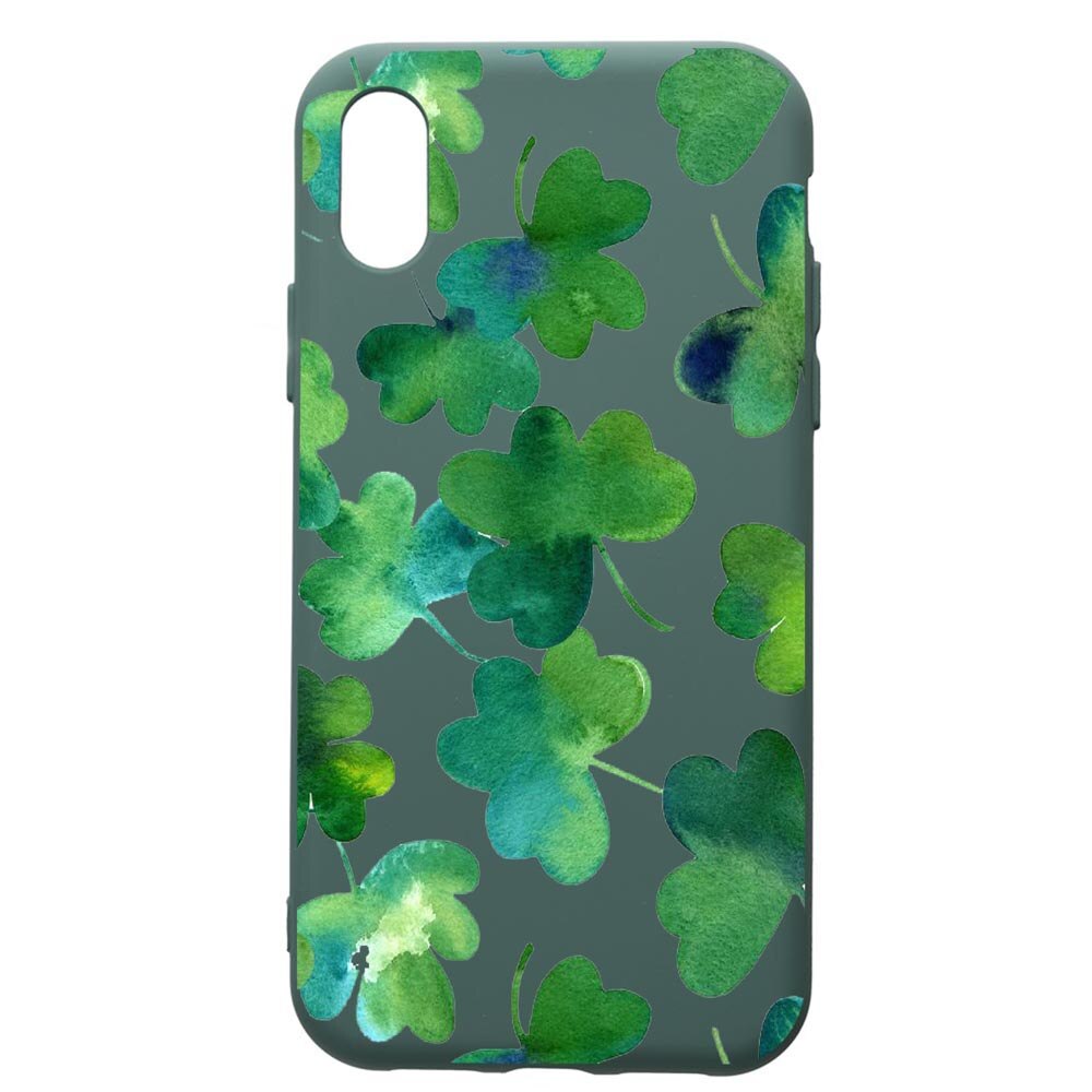 Husa Premium Silicon Compatibila Cu Apple iPhone XS Max, Green Leaf, cu interiorul din material textil, protectie camera, Forest Green, PFG697