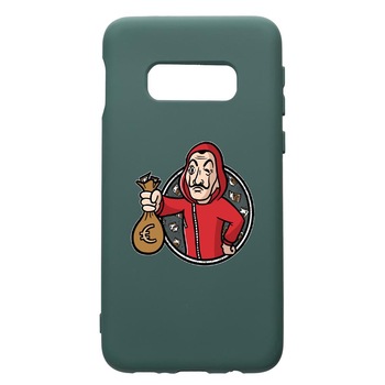 Husa Premium Silicon Compatibila Cu Samsung Galaxy S8, La Casa De Papel, cu interiorul din material textil, protectie camera, Forest Green, PFG700 Husa Premium Silicon Compatibila Cu Samsung Galaxy S8, La Casa De Papel, cu interiorul din material textil, protectie camera, Forest Green, PFG700