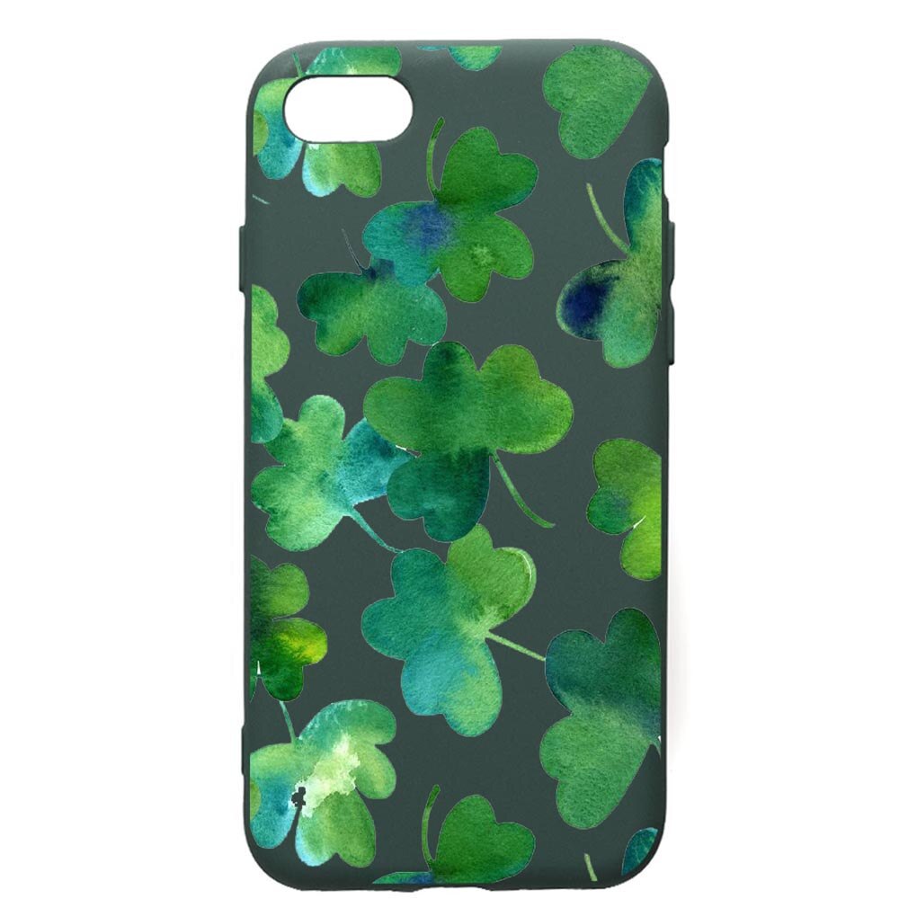 Husa Premium Silicon Compatibila Cu Apple iPhone SE 2 / iPhone 8 / iPhone 7, Green Leaf, cu interiorul din material textil, protectie camera, Forest Green, PFG697