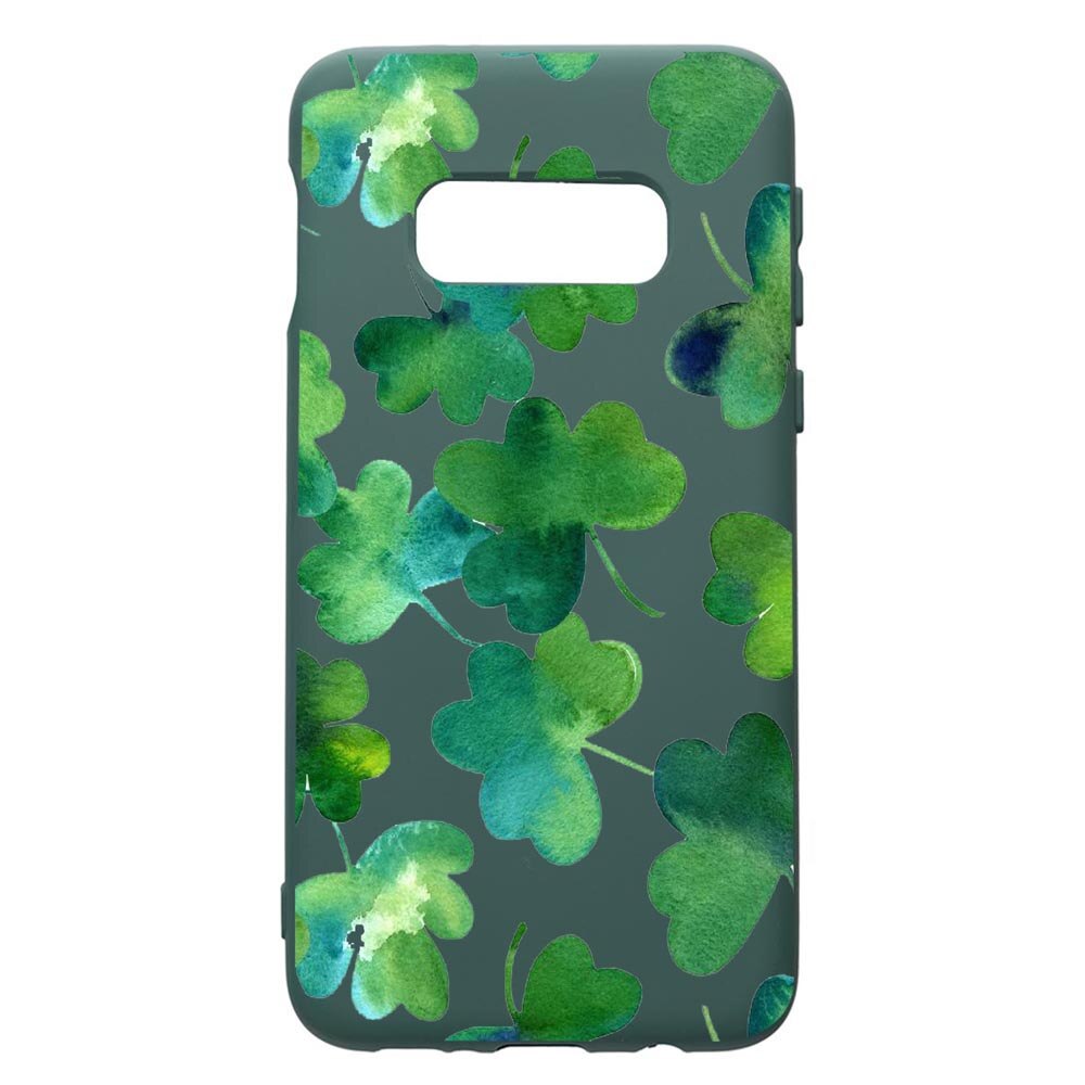 Husa Premium Silicon Compatibila Cu Samsung Galaxy S8, Green Leaf, cu interiorul din material textil, protectie camera, Forest Green, PFG697