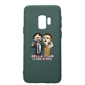 Husa Premium Silicon Compatibila Cu Samsung Galaxy S9, La Casa De Papel - Berlin - Profesor, cu interiorul din material textil, protectie camera, Forest Green, PFG711 Husa Premium Silicon Compatibila Cu Samsung Galaxy S9, La Casa De Papel - Berlin - Profesor, cu interiorul din material textil, protectie camera, Forest Green, PFG711